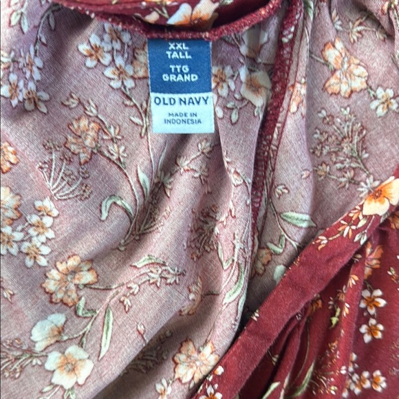 Old Navy XXL Tall Floral Red Midi Dress. - Picture 10 of 11